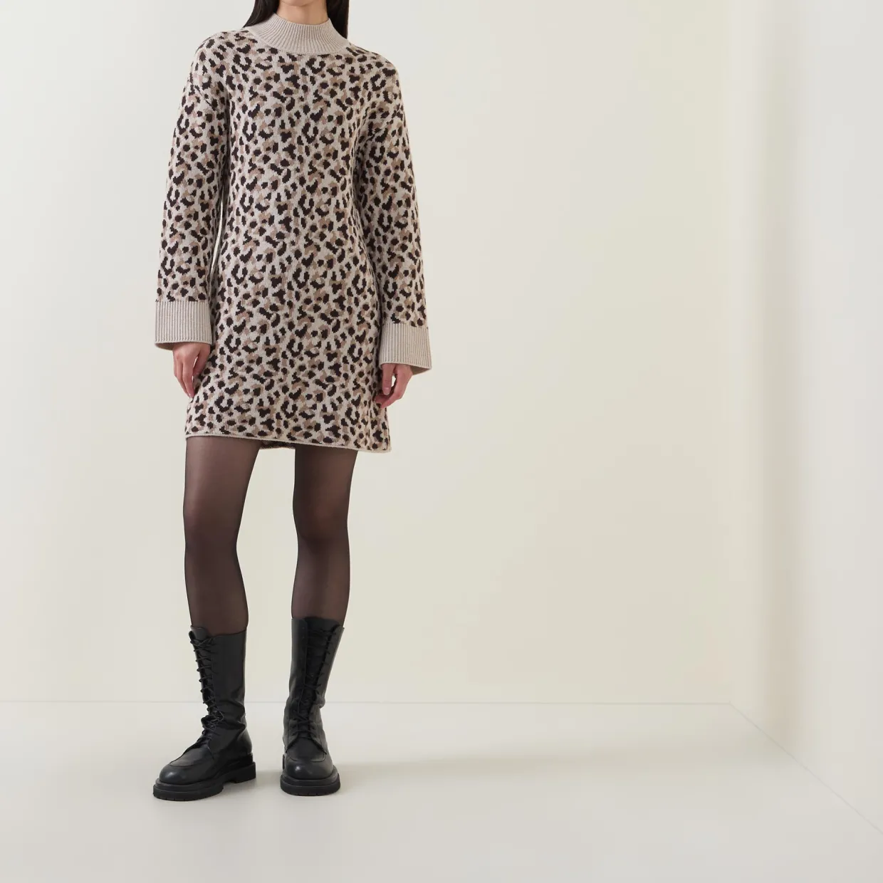 Juliana Leopard Print Knitted Dress