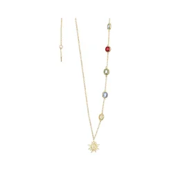 14K Gold-Plated Stone Charm Necklace