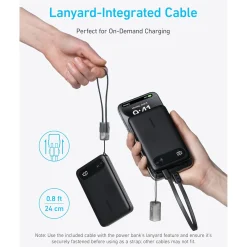 New ANKER 10K PD Power Bank with Usb C-C Cable 22.5 Watt Black