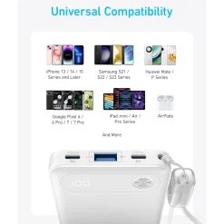 New ANKER 10K PD Power Bank with Usb C-C Cable 22.5 Watt Black