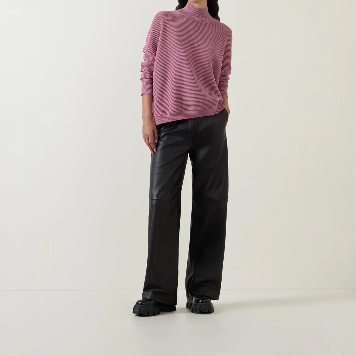 Kaia Ribbed Mock Neck Sweater