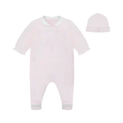 Kallie Embroidered Bunny Babygrow & Hat Two-Piece Set