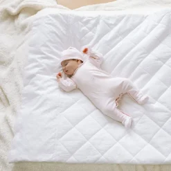 Kallie Embroidered Bunny Babygrow & Hat Two-Piece Set