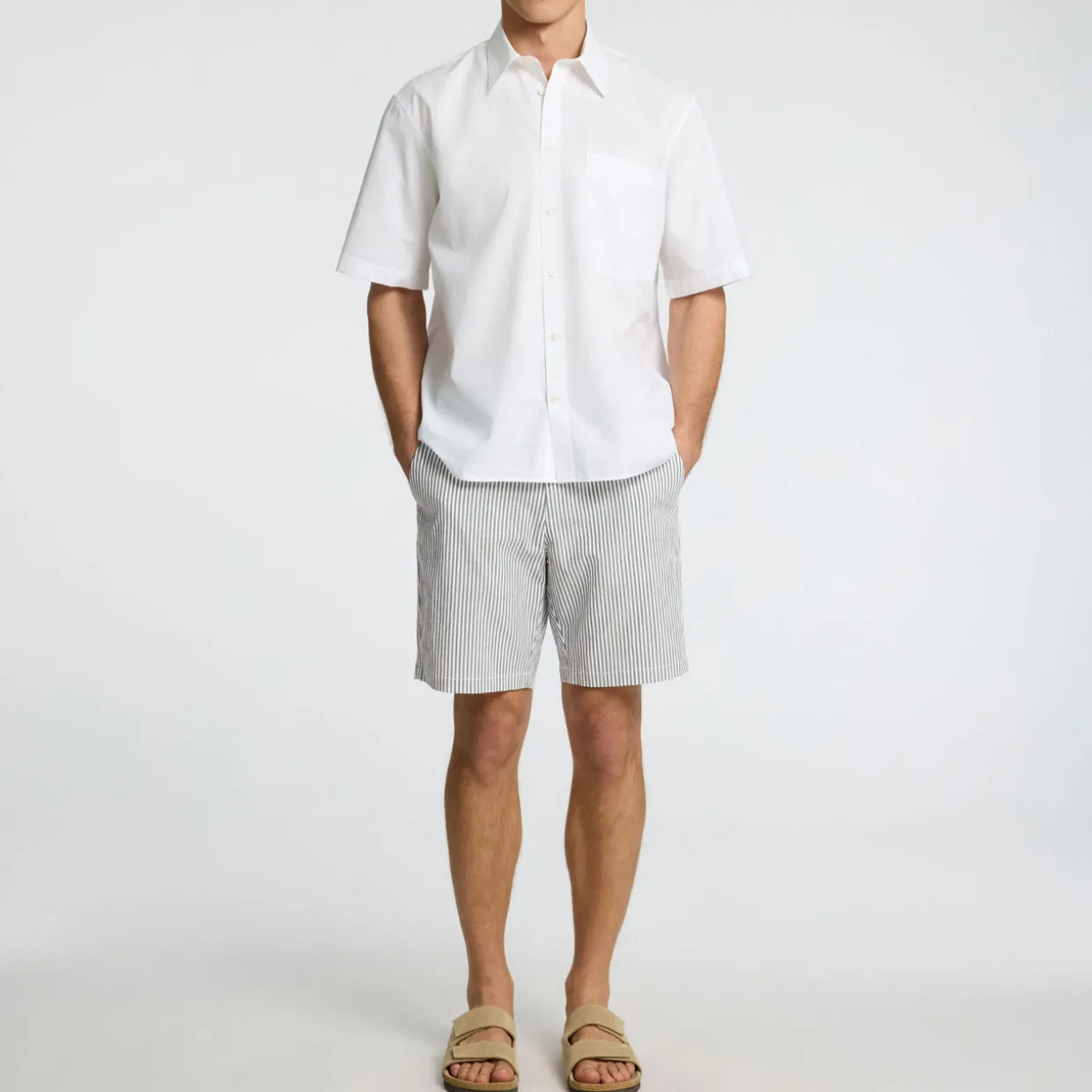 Karl Striped Seersucker Shorts