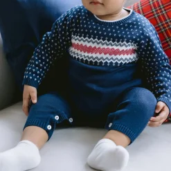 Keane Knitted Fairisle Bodysuit & Hat Two-Piece Set