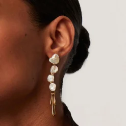Keishi Pearl Sculptural Drop Earrings