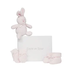 Kelsey Three-Piece Booties, Mitts & Bunny Gift Set