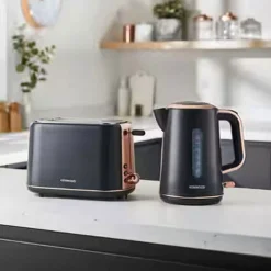 New KENWOOD Abbey Lux 2 Slice Toaster Dark Grey-Rose Gold
