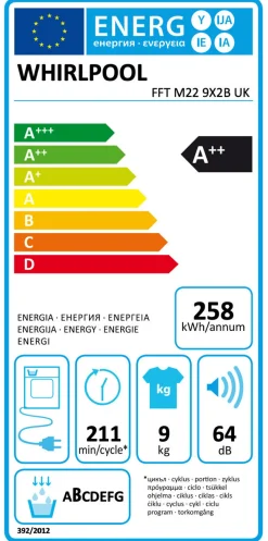 Outlet WHIRLPOOL 9Kg Heat Pump Tumble Dryer