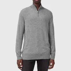 Hot ALLSAINTS Kilburn Ramskull Logo Half-Zip Sweater