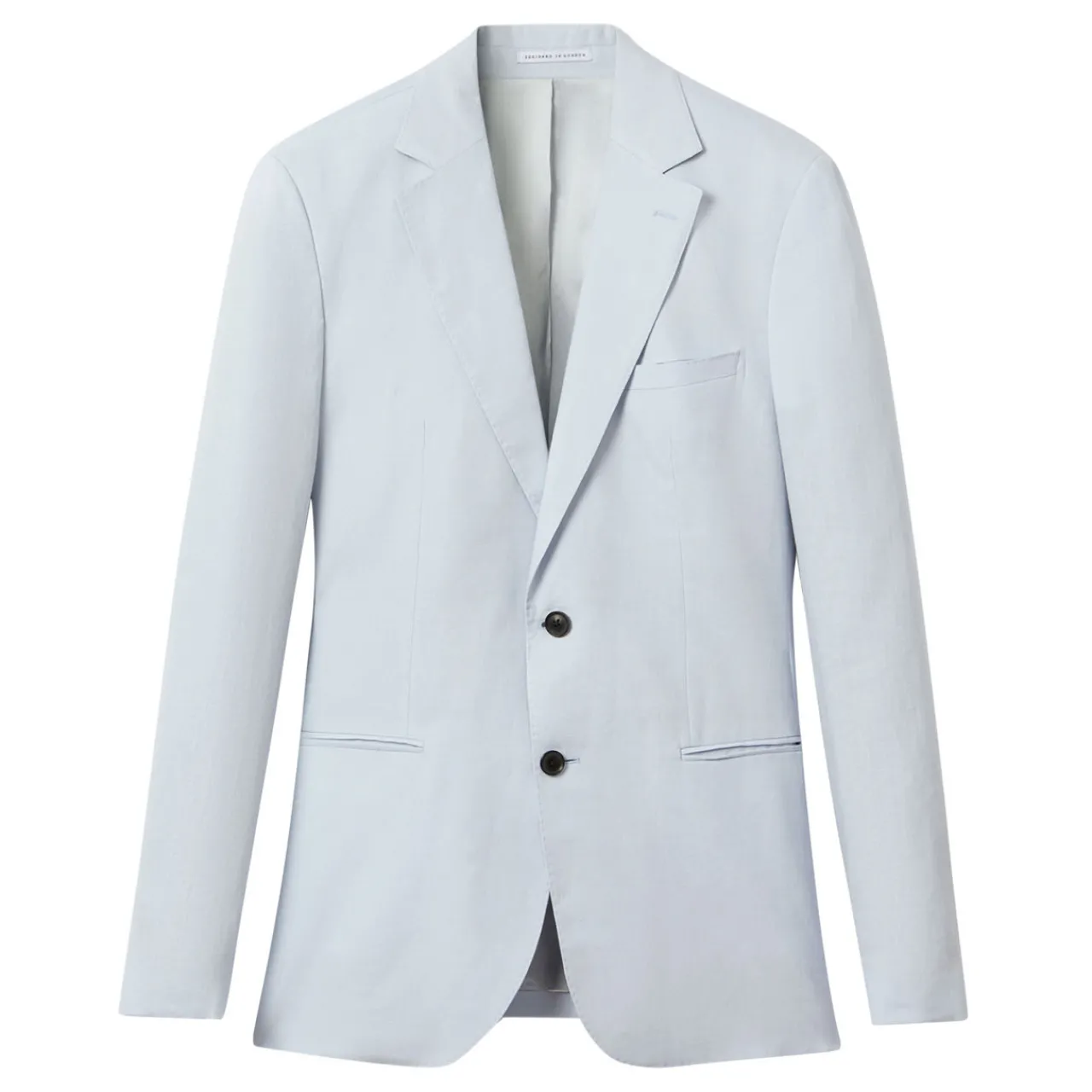 New REISS Kin Single-Breasted Linen Blazer