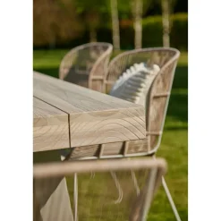 Kingsville Garden Dining Set Linen 240cm