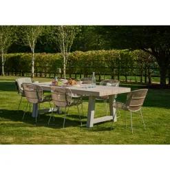 Kingsville Garden Dining Set Linen 195cm