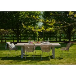Kingsville Garden Dining Set Linen 195cm