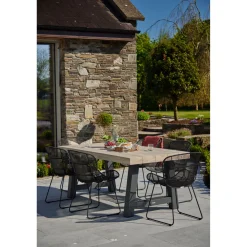 New CASEYS FURNITURE Kingsville Garden Dining Set Graphite Lava 195cm