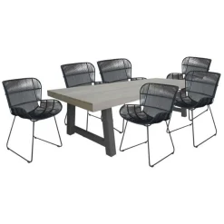 Kingsville Garden Dining Set Graphite 240cm
