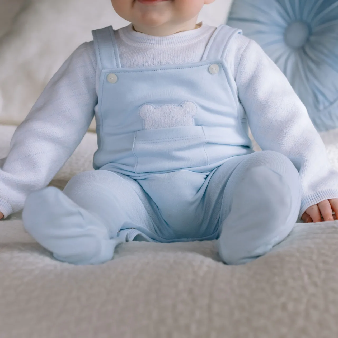 Outlet EMILE ET ROSE Kit Diamond Check Teddy Mock Dungaree Babygrow