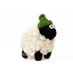 Knitted Sheep With Green Bobble Hat