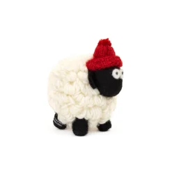 Knitted Sheep With Red Bobble Hat