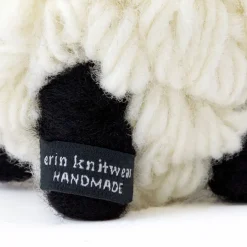 Knitted Sheep With Red Bobble Hat