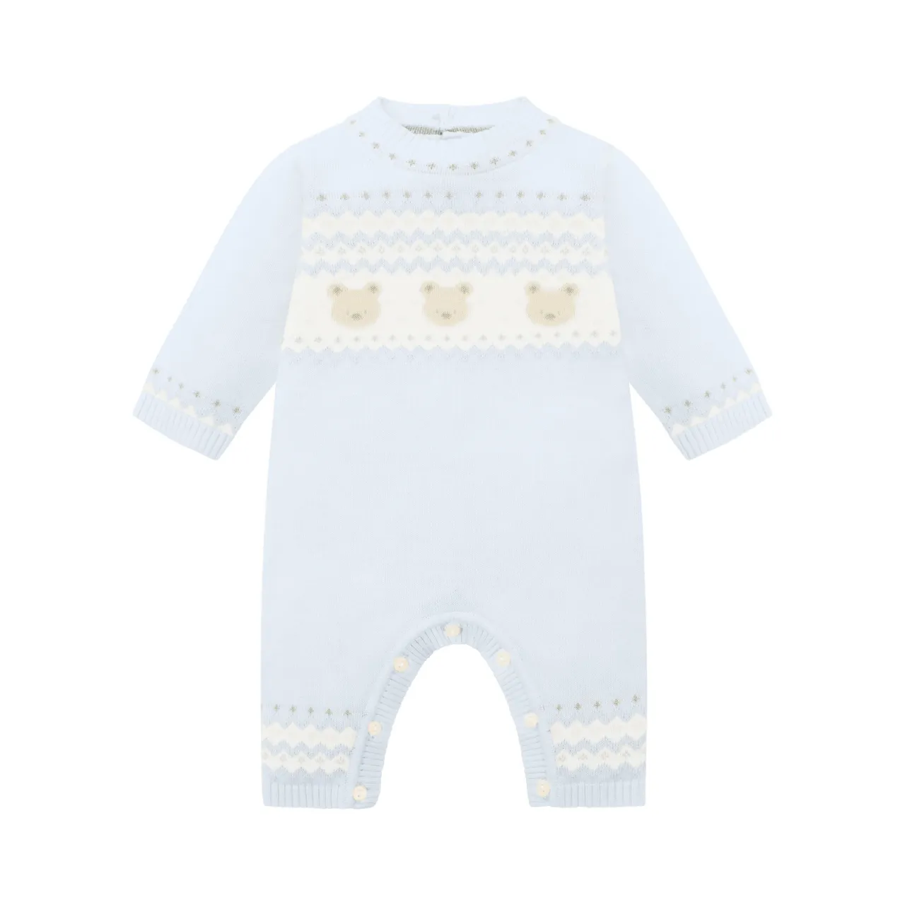 Online EMILE ET ROSE Kristian Knitted Bear Fairisle Bodysuit & Hat Two-Piece Set