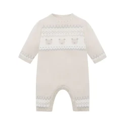 Kristian Knitted Bear Fairisle Bodysuit & Hat Two-Piece Set