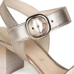 Kruger Metallic Block Heel Sandals