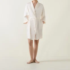 Hot CHELSEA PEERS Lace Trim Belted Robe