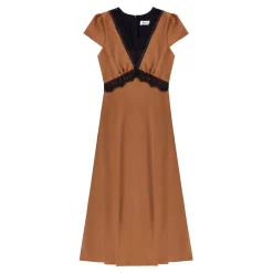 Discount RO&ZO Lace Trim Flared Dress