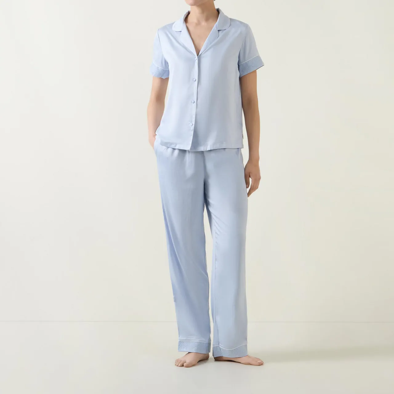 Sale CHELSEA PEERS Lace Trim Pyjama Set