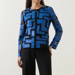 Online JOSEPH RIBKOFF Laser-Cut Leatherette Jacket
