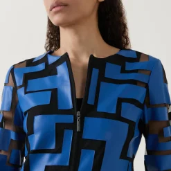 Online JOSEPH RIBKOFF Laser-Cut Leatherette Jacket