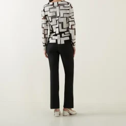 New JOSEPH RIBKOFF Laser-Cut Leatherette Jacket
