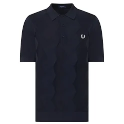 Laurel Wreath Logo Cable-Knit Polo Shirt