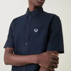 New FRED PERRY Laurel Wreath Logo Oxford Shirt