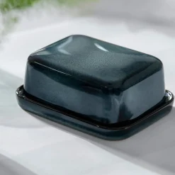 New VILLEROY & BOCH Lave Gris Covered Butter Dish