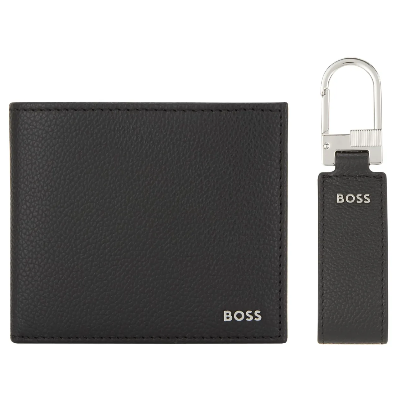 Fashion BOSS Leather Wallet & Keyring Two-Piece Set