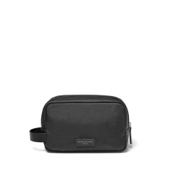 Leather-Trim Canvas Wash Bag