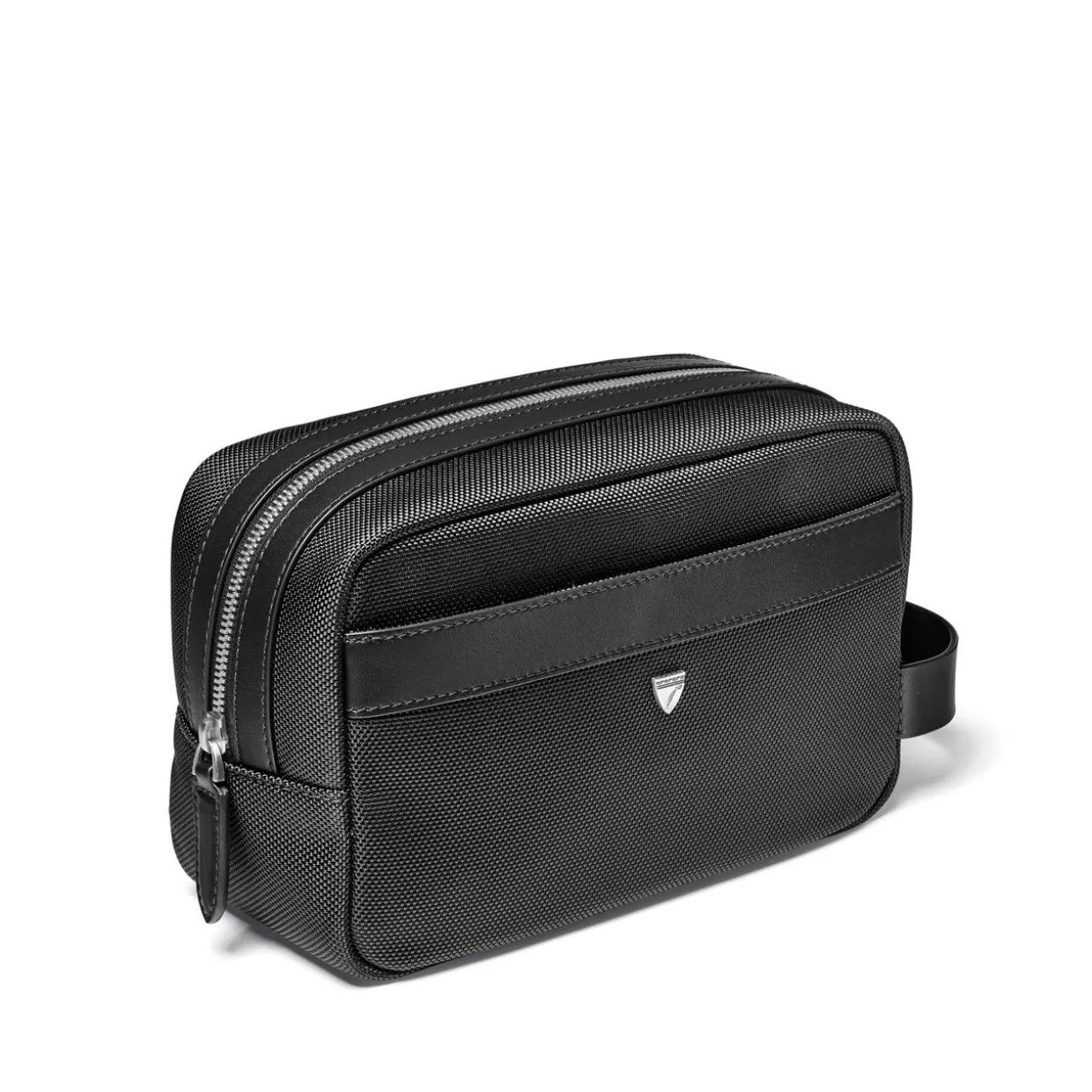 Leather-Trim Canvas Wash Bag