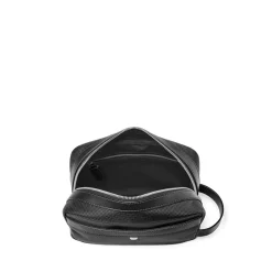 Leather-Trim Canvas Wash Bag