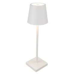 Fashion MACQUILLAN LED Rechargeable Painted Matt White Table Lamp