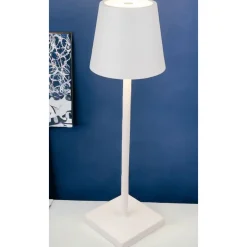 Fashion MACQUILLAN LED Rechargeable Painted Matt White Table Lamp