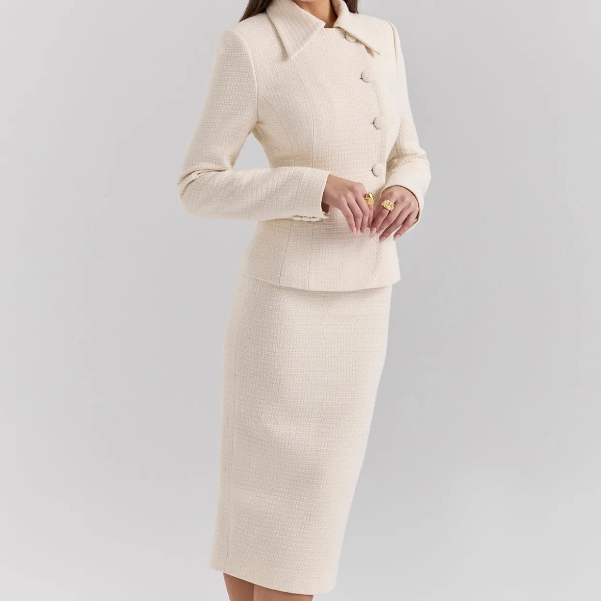 Lena Boucle Pencil Skirt