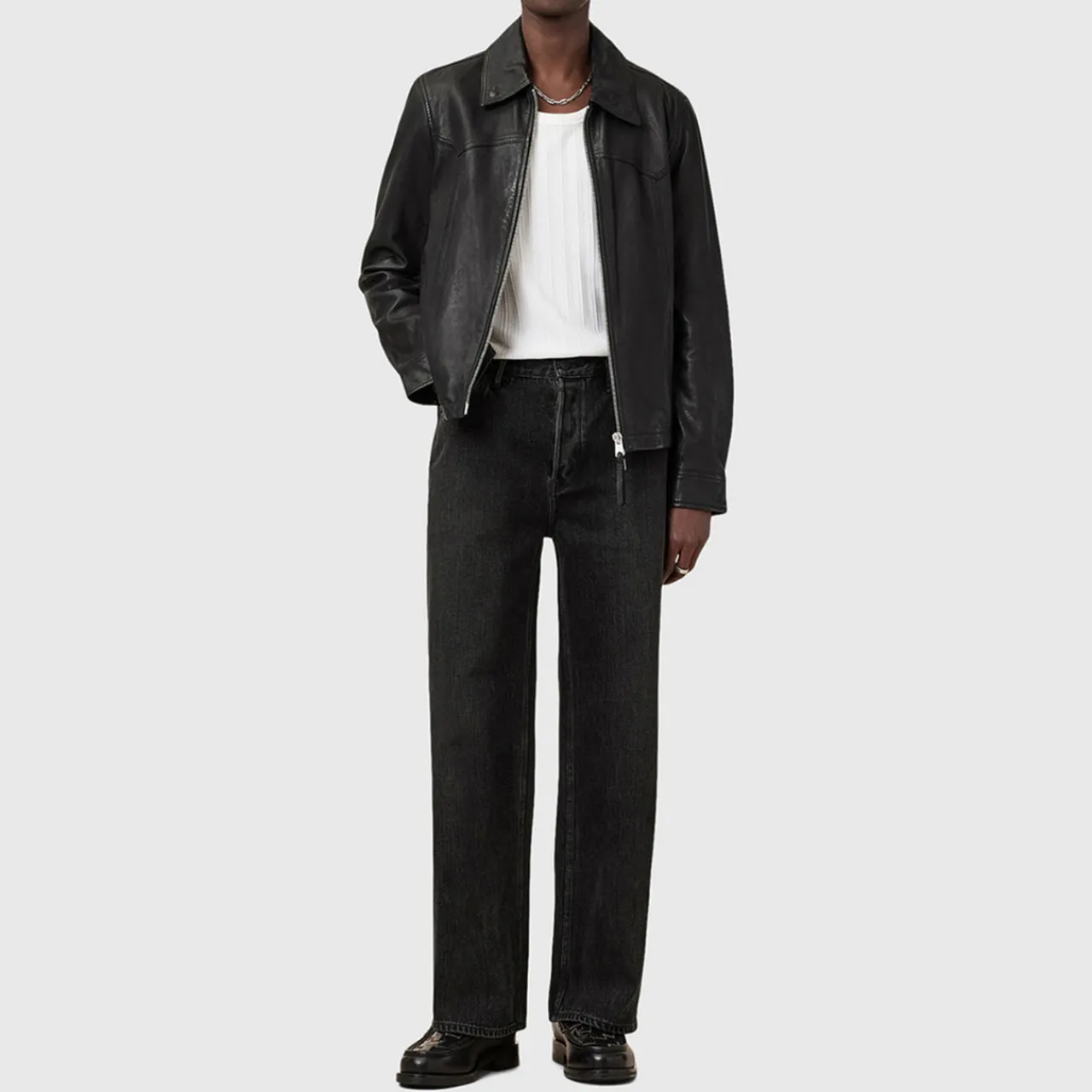 New ALLSAINTS Lenny Washed Straight Leg Jeans