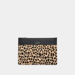 Leopard Logo Zip-Top Clutch