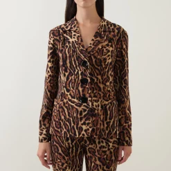 Sale JOSEPH RIBKOFF Leopard Print Single Breasted Blazer