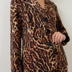 Sale JOSEPH RIBKOFF Leopard Print Single Breasted Blazer