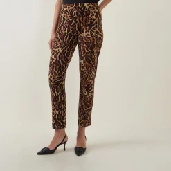 Online JOSEPH RIBKOFF Leopard Print Slim Leg Trousers