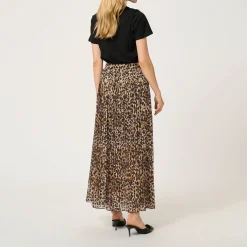 Hot KAFFE Lilje Leopard Pleated Skirt