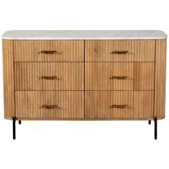 Lille 6-Drawer Wide Chest Brown